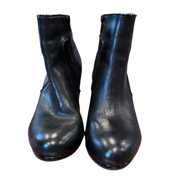 Giani Bernini Leather Heeled Ankle Boots 8.5 Buckle Zip F42292 Moto Grunge Punk - Picture 3 of 7